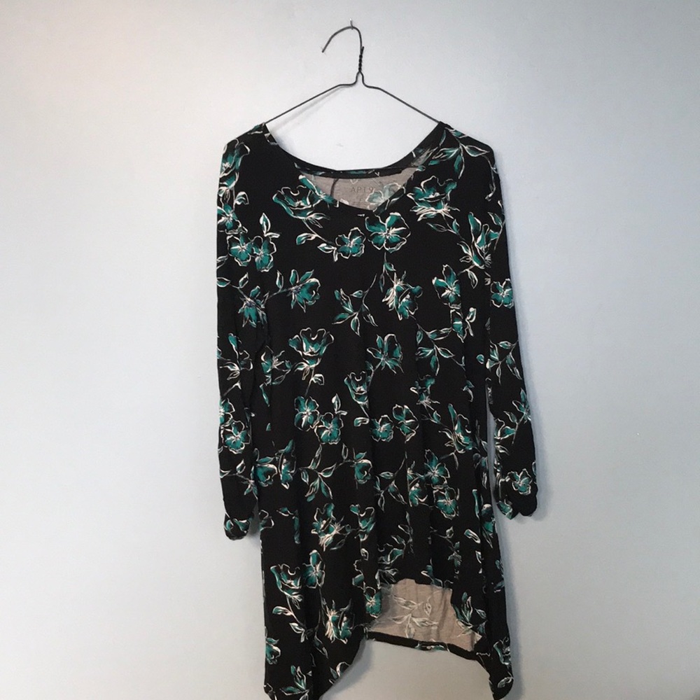 Apt 9 Long Black and Floral Dress Shirt- Final $